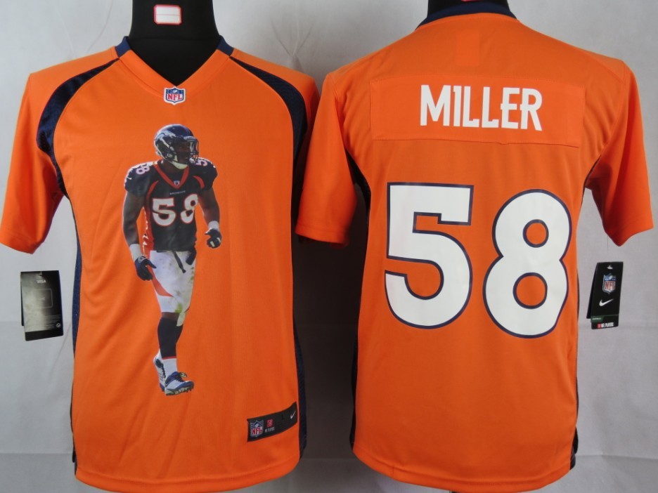 Miller Jersey Orange Game #58 Nike NFL Denver Broncos Jersey