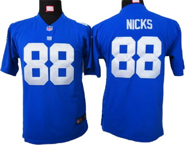 Giants #88 Nicks Blue Youth Nike NFL Jersey