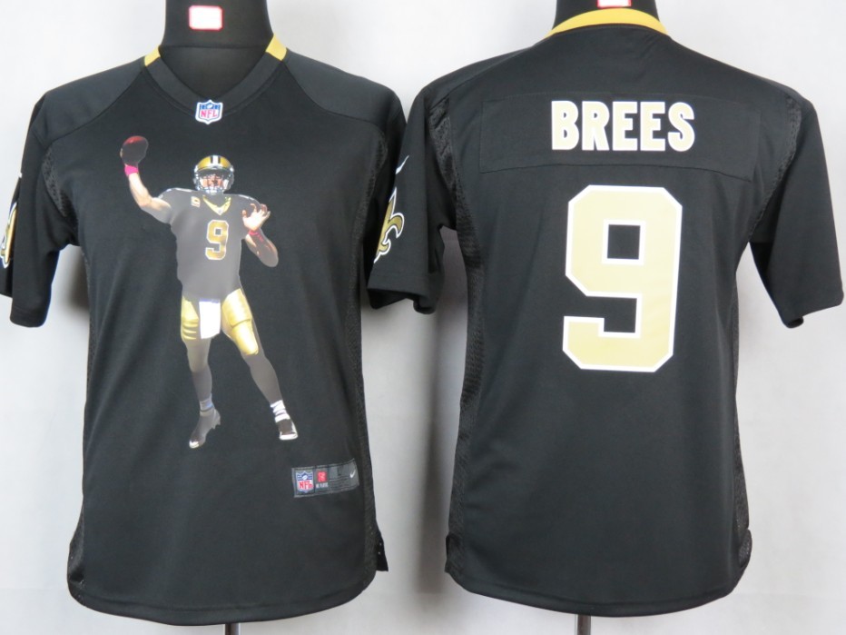 Brees Jersey Black Game #9 Nike NFL New Orleans Saints Jersey