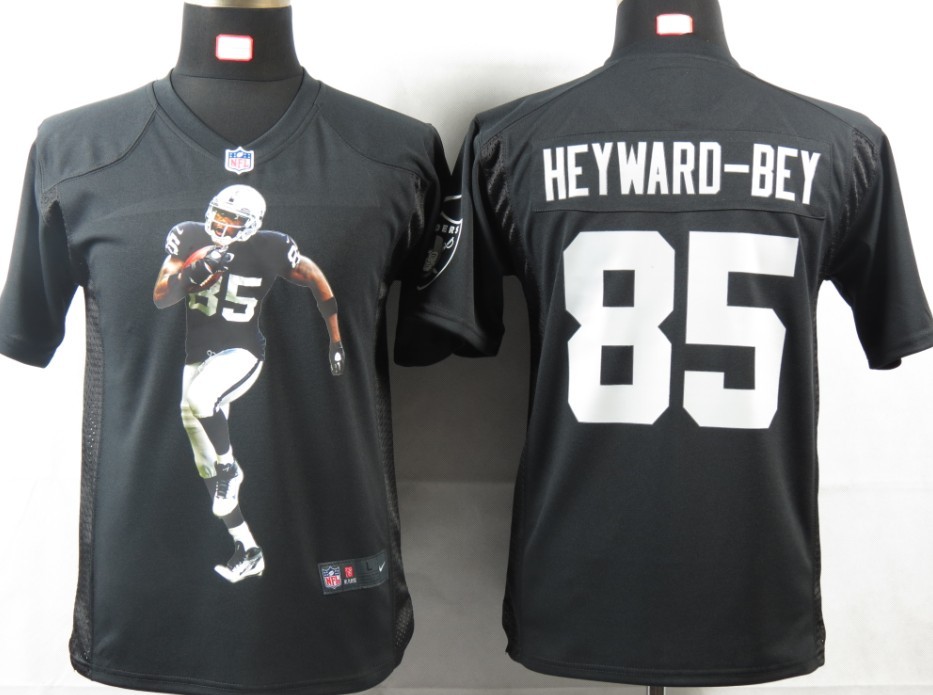 Youth Nike Portrait Fashion Game Oakland Raiders #85 Heyward-bey Youth jersey in Black