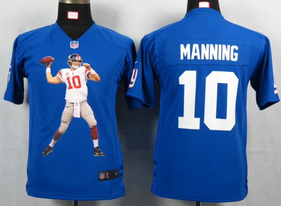 #10 Manning Blue Nike Portrait Fashion Game New York Giants Youth jersey