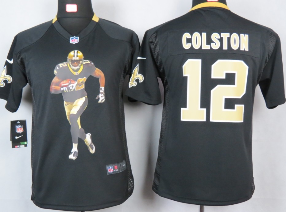 Colston Jersey Black Game #12 Nike NFL New Orleans Saints Jersey