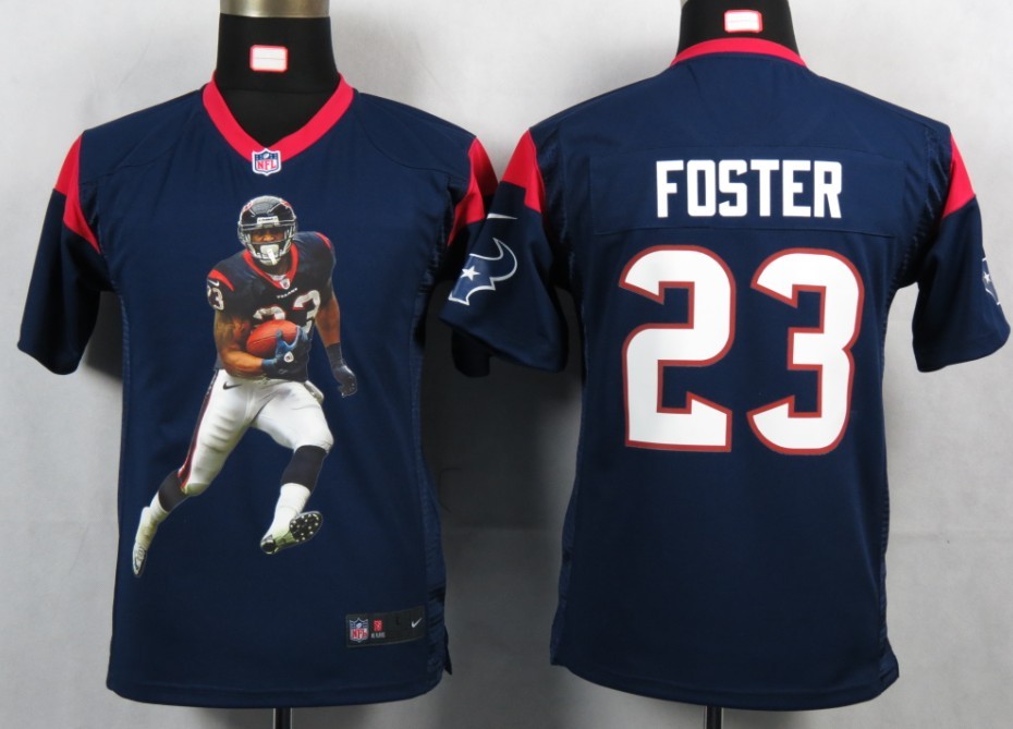 Nike Portrait Fashion Game Youth Foster White jersey, Houston Texans #23 jersey