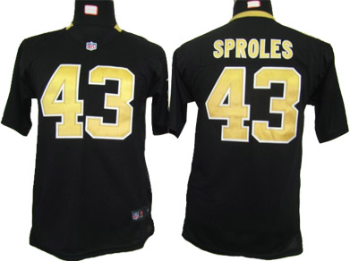 Black Sproles Youth Nike NFL Saints #43 Jersey