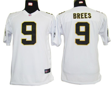 Saints #9 Brees White Youth Nike NFL Jersey
