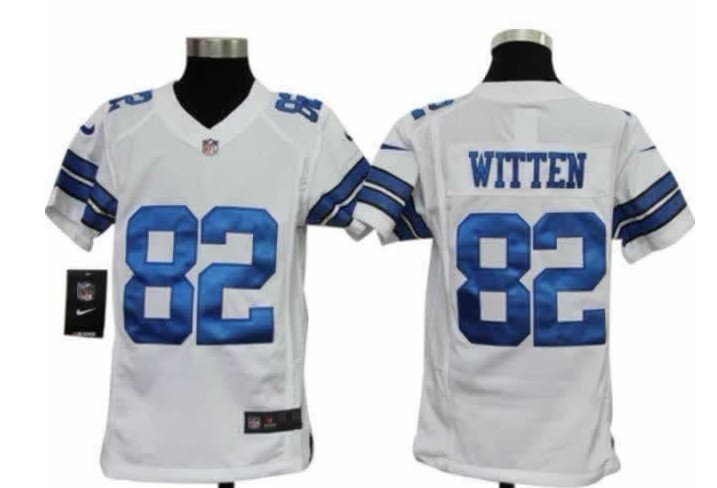 white #82 Witten Nike Dallas Cowboys Kids jersey