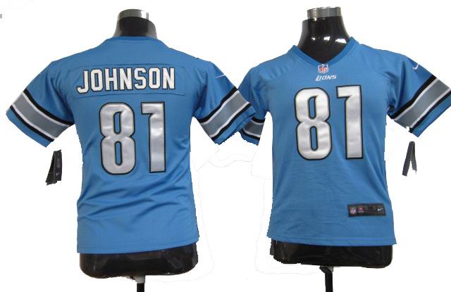 Nike Youth johnson blue jersey, detroit lions #81 jersey