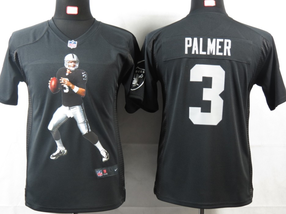Black #3 Palmer Nike Portrait Fashion Game Oakland Raiders Youth jersey