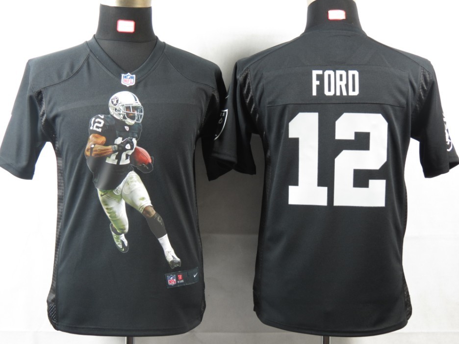 Ford Jersey Black Game #12 Nike NFL Oakland Raiders Jersey