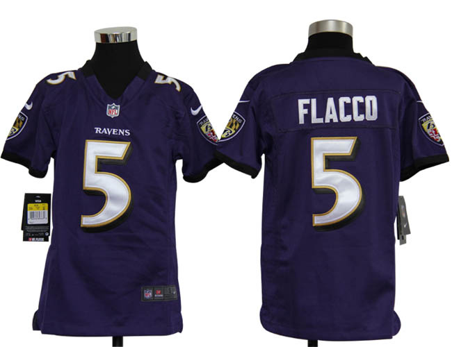 Flacco Game Jersey: Nike #5 Baltimore Ravens Jersey in purple