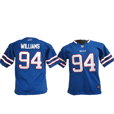 Nike Youth williams blue jersey, buffalo bills #94 jersey