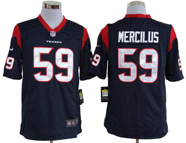 Nike Youth blue Whitney Mercilus jersey, Houston Texans #59 jersey