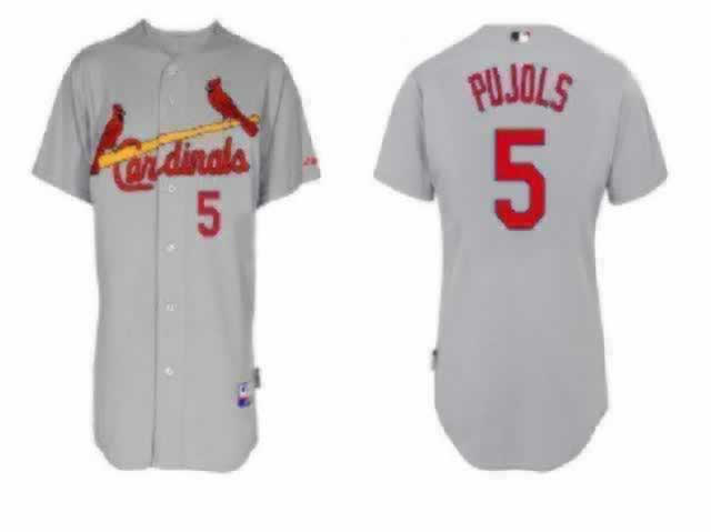 St.Louis Cardinals #5 Pujols Grey Kids MLB Jersey