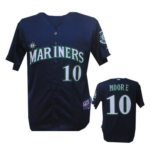 Moore Jersey Blue #10 MLB Seattle Mariners Jersey