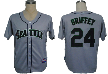 Mariners #24 Griffey grey MLB Jersey