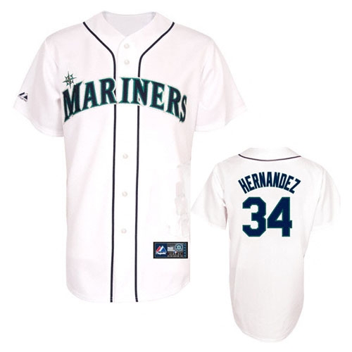 White Hernandez MLB Mariners #34 Jersey