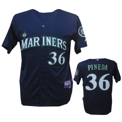 Pineda Jersey: #36 MLB Seattle Mariners Jersey in Blue