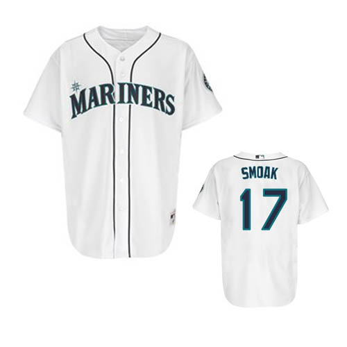 Smoak Jersey: Cool Base #17 MLB Seattle Mariners Jersey in White