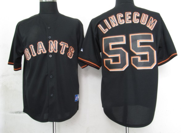 Black Lincecum MLB Giants Fashion #55 Jersey