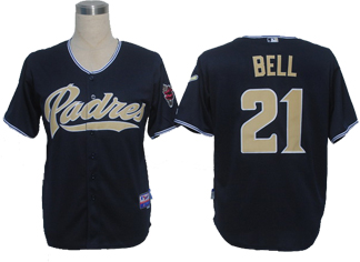 Bell Jersey Black #21 MLB San Diego Padres Jersey