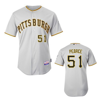 Grey Steve Pearce Road Jersey, MLB Pittsburgh Pirates #51 Cool Base Jersey