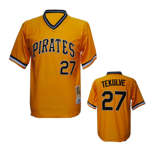 Pittsburgh Pirates #27 Tekulve Yellow M&N Jersey