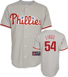 Phillies #54 Lidge Grey MLB Jersey