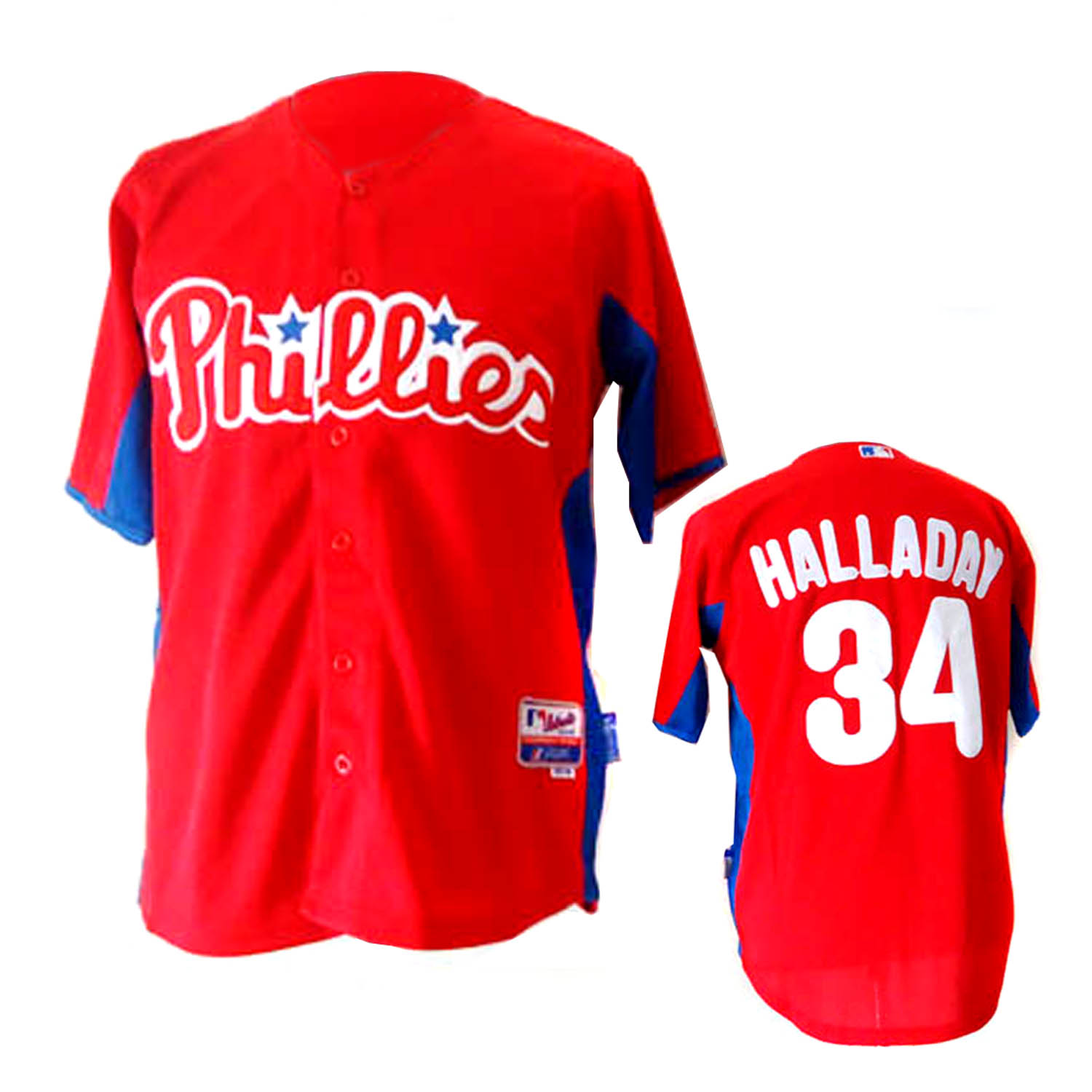 Halladay Jersey Red 2011 Cool Base BP #34 Philadelphia Phillies Jersey