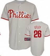 MLB Philadelphia Phillies #26 Utley Jersey in Grey