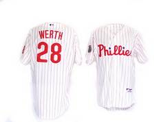 White Pink Stripe Werth Jersey, MLB Philadelphia Phillies #28 Jersey