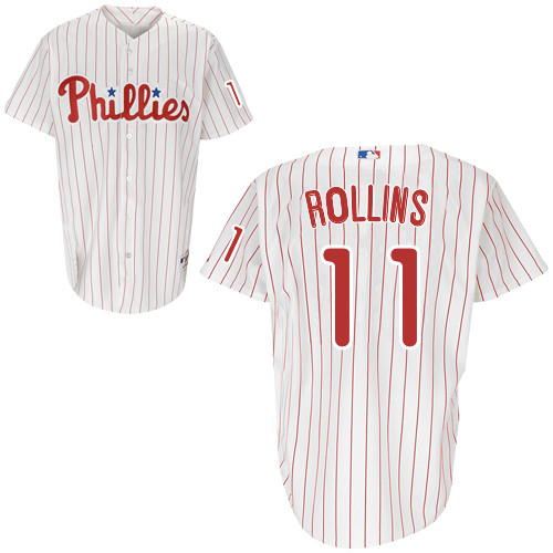 #11 J.Rollins Home White MLB Philadelphia Phillies Jersey