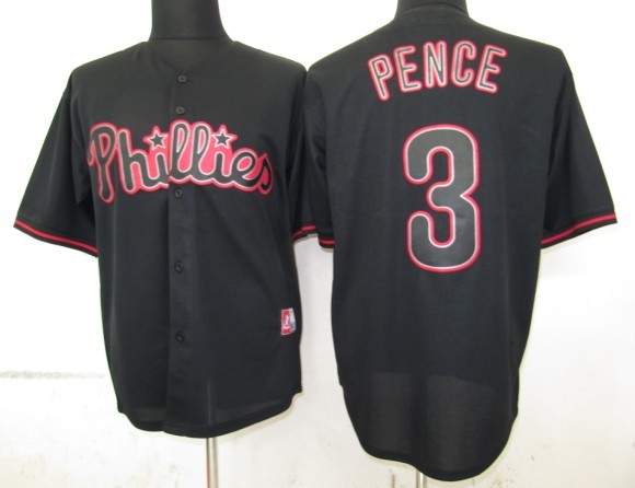 Black Pence MLB Phillies Fashion #3 Jersey
