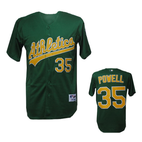 MLB #35 Green Powell Oakland Athletics jersey