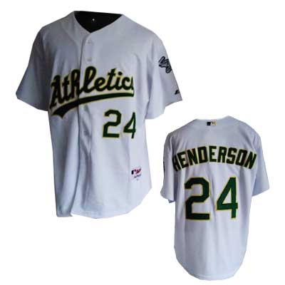 White Henderson MLB Oakland Athletics #24 Jersey