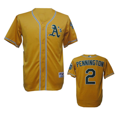 Pennington Jersey Yellow #2 MLB Oakland Athletics Jersey