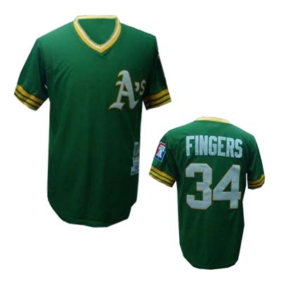 Oakland Athletics #34 Fingers Green MLB jersey
