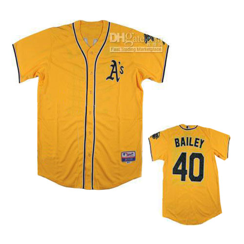Yellow Bailey jersey, Oakland Athletics #40 MLB jersey