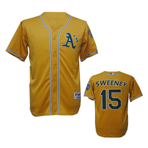 MLB #15 Yellow Sweeney Oakland Athletics jersey