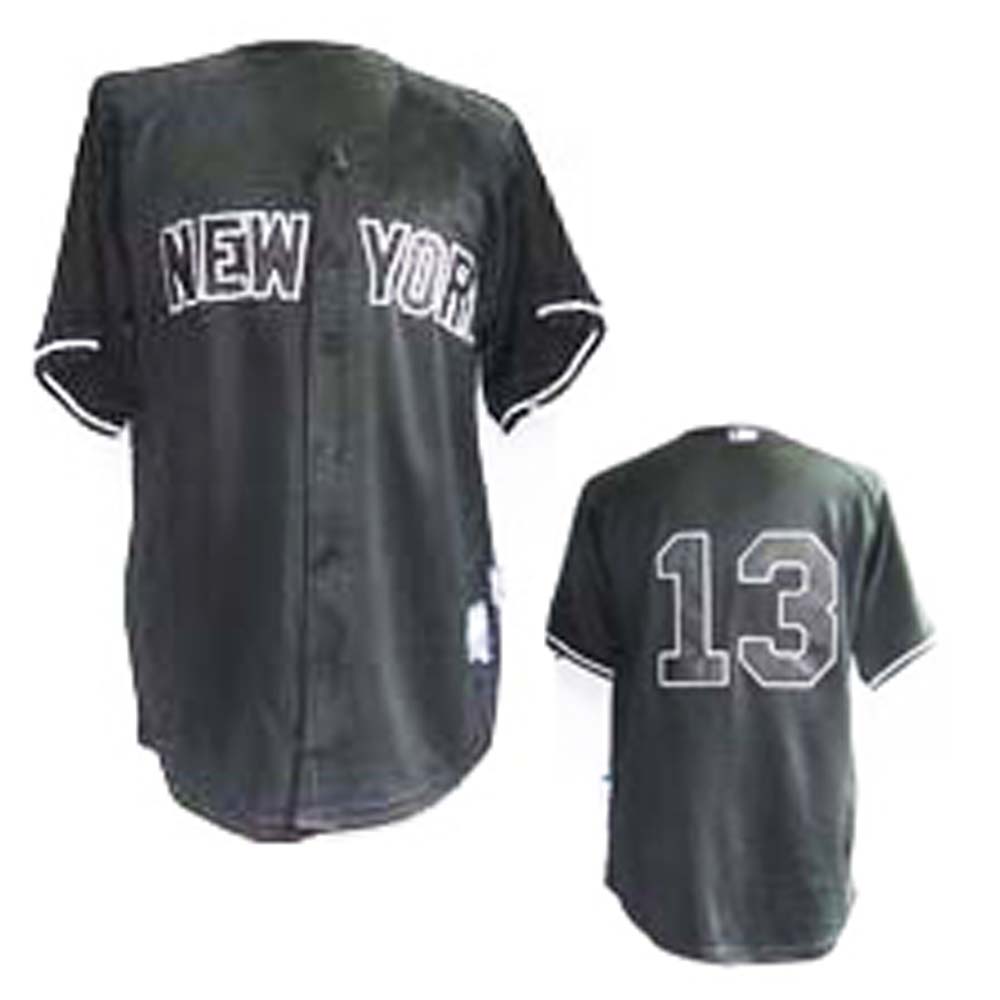 New York Yankees #13 Rodriguez MLB jersey in black