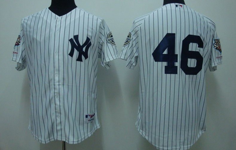 New York Yankees #46 Andy Pettitte White MLB World Series jersey