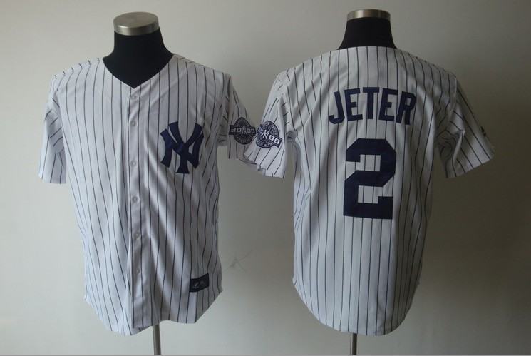 Derek Jeter Jersey White #2 MLB New York Yankees Jersey