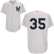 Yankees #35 Mike Mussina White MLB Home Throwback Jersey