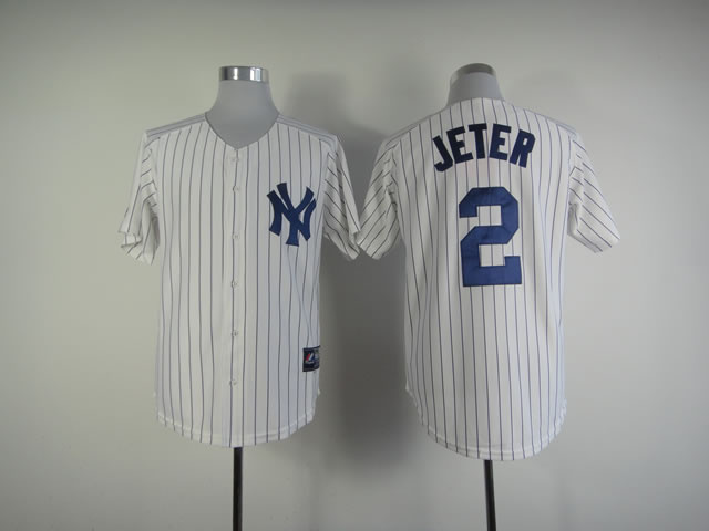 New York Yankees #2 Derek Jeter MLB jersey in White