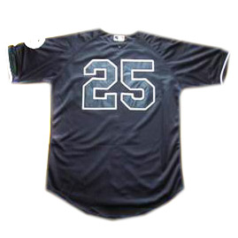 New York Yankees #25 Mark Teixeira Black 2009 Inaugural jersey