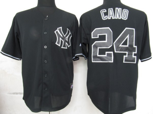 Cano Black jersey, New York Yankees #24 MLB Fashion jersey