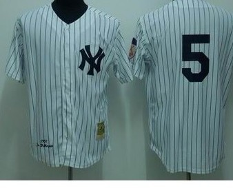 MLB #5 White Joe DiMaggio New York Yankees jersey