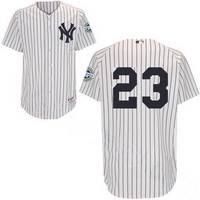 New York Yankees #23 Don Mattingly White 09 logo MLB jersey