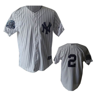 Yankees #2 Derek Jeter White MLB Pinstripe 3000 Hits Jersey