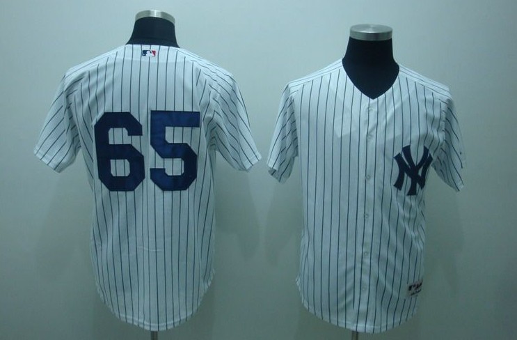 Phil Hughes Jersey: MLB #65 New York Yankees Jersey in White