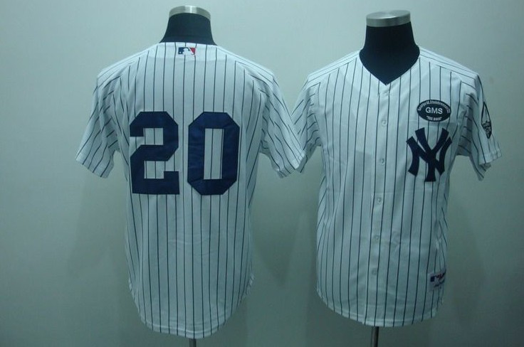 #20 Sanders White New York Yankees MLB jersey